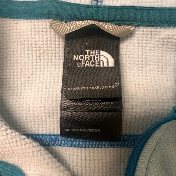 The North Face Pullover 1/4 Zip Women's Large Activewear Top Blue FLAW - Picture 4 of 8